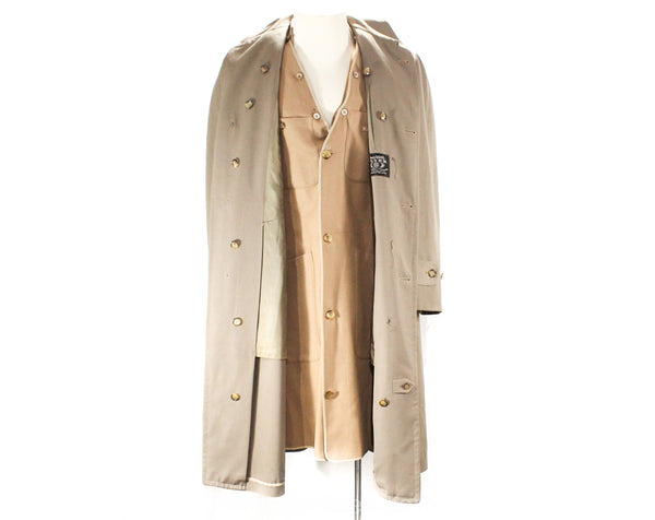 50s〜 alligater cotton gabardine coat Vintage 1950s Alligator Surain Beige Gabardine Overcoat USA