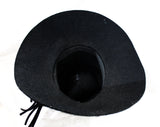 Black 60s Floppy Hat - Wide Brim Furry Felt with Sequin Trim - Dramatic 1960s Mohair Velour Millinery with Street Chic Style - Fall Winter