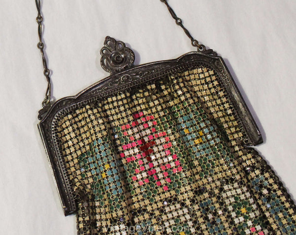 hooked vintage ヴィンテージバッグ　1920年代　1920s Vintage 1920s Purse Handbag Art Deco Whiting Davis Water