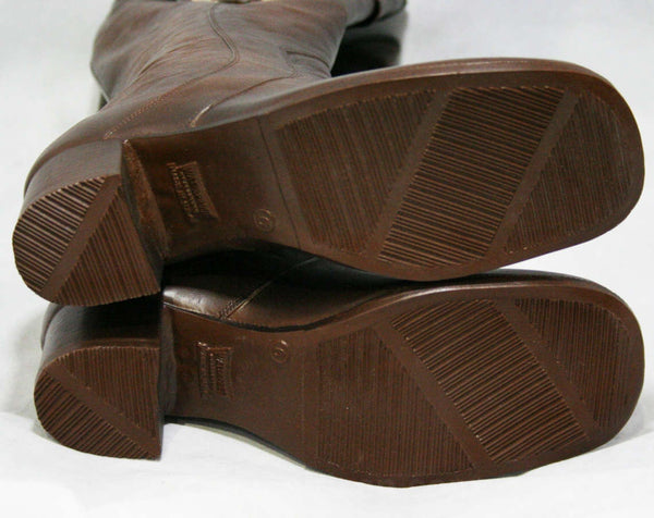 Size 6 Hipster 60s Boots - Brown Waterproof Rubber - Sophisticated