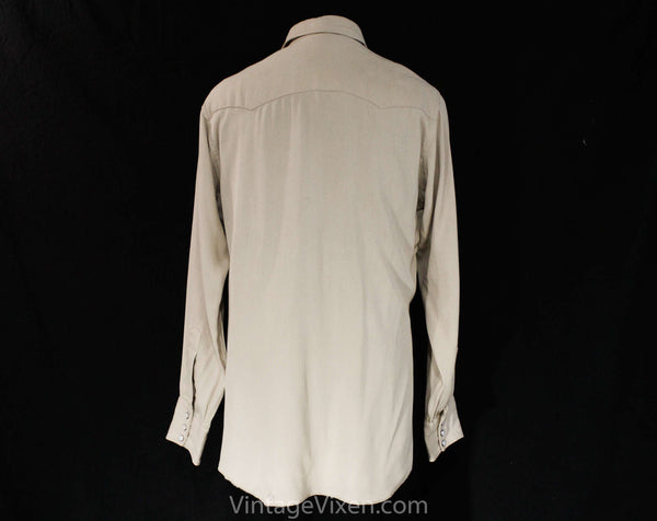 トップス 40s rayon gabardine shirts NOS Vintage 1940s-50s Rayon Gabardine Shirt Size Large Loop