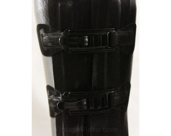 Boys Black Galoshes - Child Size 12 - Authentic 1940s 1950s Boy's