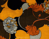 60s Mod Fabric - 1.6 Yards x 44.5 Inches - Orange Red Brown Black - Modernist 1960s Psychedelic Thin Summer Cotton Yardage - Fine Poplin