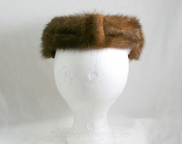 Vintage MCM Cream and Tan Mink Halo Hat vintage mink hat products for sale | eBay main image 4