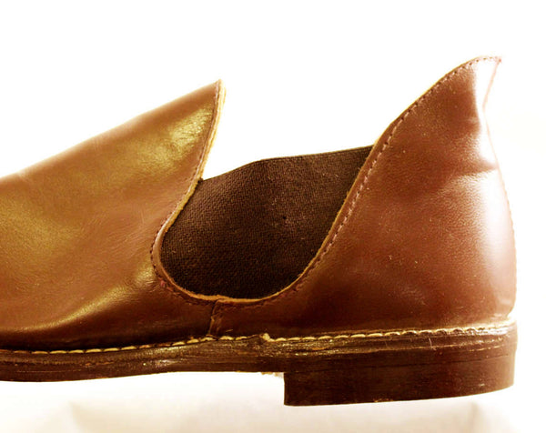 Size 9 Men's Shoes - 1950s Mens Chestnut Brown Leather Slip On Dress S –  Vintage Vixen Clothing