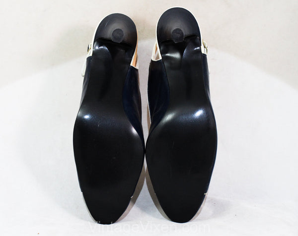 Size 8.5 Navy Shoes - As Is Classic 1980s Dark Blue