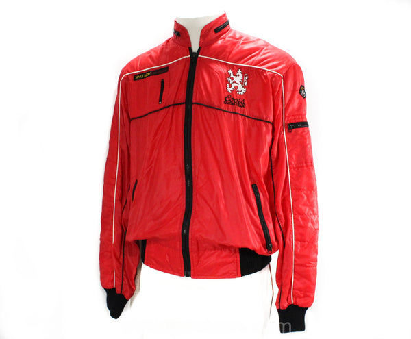 Men's Medium Racing Jacket - Race Car Red 1970s 80s