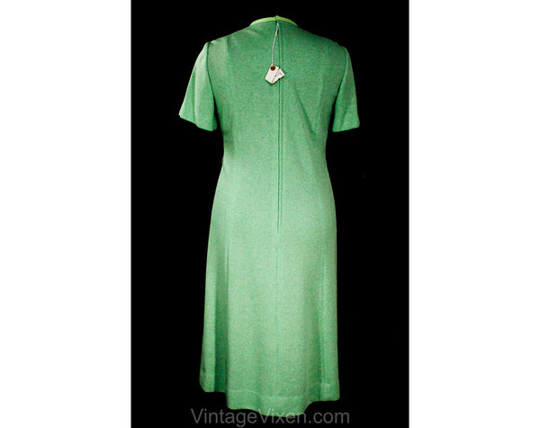 Size 12 Mint Green Dress & Jacket Set - 1960s Short Sleeve