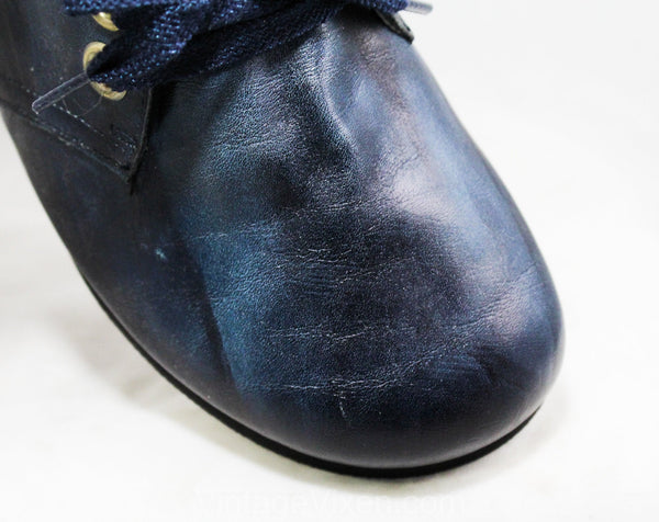 Size 3 Retro Blue 1960s Sneakers - Childrens Teens 60s 70s