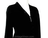 Size 10 Italian Designer Dress - 1950s Black Angora Knit Two-Piece with Deco Beading - 50s 60s Sweater & Skirt - High End Luisa Spagnoli NWT