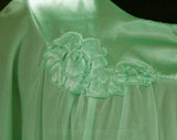 Seafoam Green 60s Robe - 1960s Summer Lounge Wear - Up To Size 14 - Gossard Artemis Double Layer Pastel Nylon Tricot - Satin Trim - Bust 40