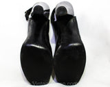 Size 6 1930s Black Shoes - Unworn As Is Peep Toe Platforms with Dovetailed Design - Beautiful Authentic 30s 40s Heels - Chic NOS Deadstock