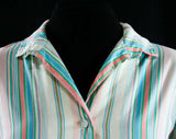 Size 10 Shirtwaist Dress - 1950s Fit & Flare Striped Cotton - Fitted Bodice Full Skirt - 50s Housewife Style - Original Belt - NWT Deadstock