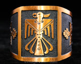 1950s Copper Cuff Bracelet - Southwestern Thunderbird Motif - 50s Solid Metal Bracelet - Rockabilly Southwest American Boho Bohemian Chic