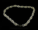 Bold 1960s Vintage Gold Chain Belt - Size 4 to 10 - Mint Condition 60s Deadstock - Never Worn from Germany - Textured Metal Spiral Links