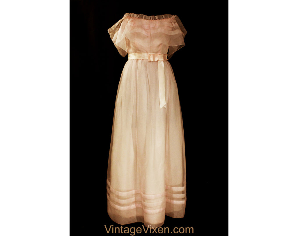 Size 4 Pink Debutante Dress - Off Shoulder 70s Summer Ankle Length Eve Vintage Vixen Clothing Size 4 Pink Debutante Dress - Off Shoulder 70s Summer Ankle Length Eve Vintage Vixen Clothing