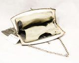 1910s Nickel Silver Purse - Authentic Antique Edwardian Metal Mesh Bag - Olive Leaf Laurel Leaves Design - Classical Beauty - Chain Strap