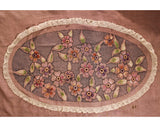 1920s Twin Bedspread - Sheer Pink Flapper's Boudoir Bed Spread - Authentic 20s Cotton Coverlet with 18th Century Fancy Lady Cameo Portrait