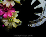 50s Rhinestone Flowers Ponytail Holder - 1950s Hair Clip Accessory - Spring Pastel Rainbow Flexible Plastic Daisy - Colorful Round Barrette