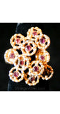 Vintage 1960s Purple Rhinestones Constellation Ring - Adjustable Size - Amethyst Purple & Gold Metal Cocktail Style - Vogue Mark - 38406-1