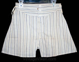 1930s Boys Boxer Shorts - Blue Two Tone Stripe - Authentic 30s Deadstock - Childs Size 8 to 10 Underwear - Boy's Undershorts - 41314-1