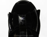 Size 5.5 1930s Black Suede Peep Toe Shoes with Bows - Glam Authentic 30s 40s High Heels - Sexy Pin Up Style NOS Deadstock - Unworn 5 1/2