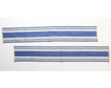 Artisan Place Mats Set of 8 And 2 Matching Table Runners - Mexican Restaurant Style Set - Ethnic Denim Blue & White Rustic Cotton Fringe