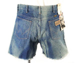 Men's Medium Shorts - 1980s Cutoff Denim by Wrangler - Faded Blue Cotton - 80s Western Hippie Casual Cut-Offs - As Is Deadstock - Waist 33