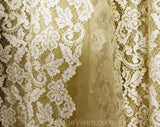 Size 4 Wedding Dress - 1950s Antique Ecru Lace Tea Length Cocktail - 50s Heirloom Style Fairytale Gown - Champagne Pearls & Tulle - Waist 25
