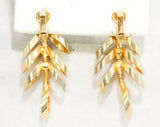 Modernist Necklace & Earrings - Brass Metal Echo Chamber Motif - 1970s 80s Disco Chic - Clip Earring - Gold Hue - 70s 1980s Modern - 50425