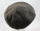 Men's Harris Tweed Newsboy Cap - British 1960s Street Style Gent's Hat - Gray Brown Green Wool - 50s 60s Rutland County Cap - 7 1/4 - 47964