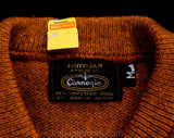 1960s Boy's Sweater - Child Size 10 Burnt Orange Wool Mohair Pullover - Classic Retro Long Sleeve Autumn Knit Top - NWT Deadstock - Chest 30