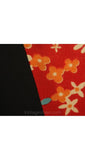 Size 10 Hippie Skirt - 1970s Black & Daisy Spiral Design with Unique Seaming - Waist 29 Hip 40 - Boho Bohemian Fall Autumn - Red Orange