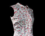 Size 6 1950s Summer Top - Pink Wildflowers Print Fine Cotton Tailored Blouse - Pastel Floral Sleeveless Shirt - 1950s Deadstock - Bust 33.5