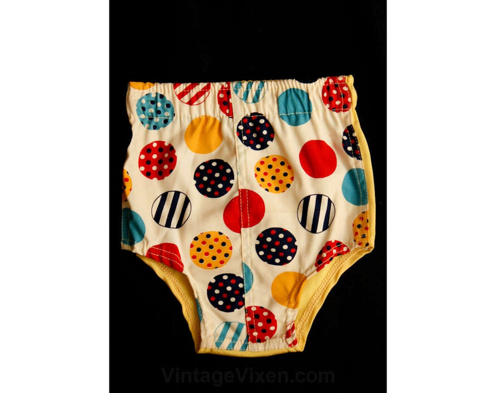 Boys Swim Shorts - Size 24 Months - 1950s Boy's Red Polka Dot Swim Brief - Deadstock - Summer - Retro - Beach - Children's - 37117-2