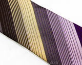 Pierre Cardin Men's Tie - Striped Purple Tan & Brown Necktie - 1970s Designer Neckwear - 60s 70s Woven Stripes - Aubergine Eggplant Hue