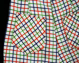 Girl's Size 6 Bermuda Shorts - 1960s Grid Pattern Plaid Cotton Preppie Short Pants - 60s Preppy Girls Separates - Deadstock - Waist 21.5