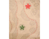 Full Size Fresh White Chenille Bedspread - 1950s Pink & Green Daisy Bedroom Linens - 50s Summer Cotton Double Bed Cover - 100 x 106 Inches