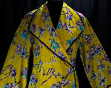 Size 10 1940s Novelty Print Hollywood Robe - Estate of Starlet Gladys Glad - Ziegfeld Follies Girl - 40s Russian Dancers Silk - Bust 39