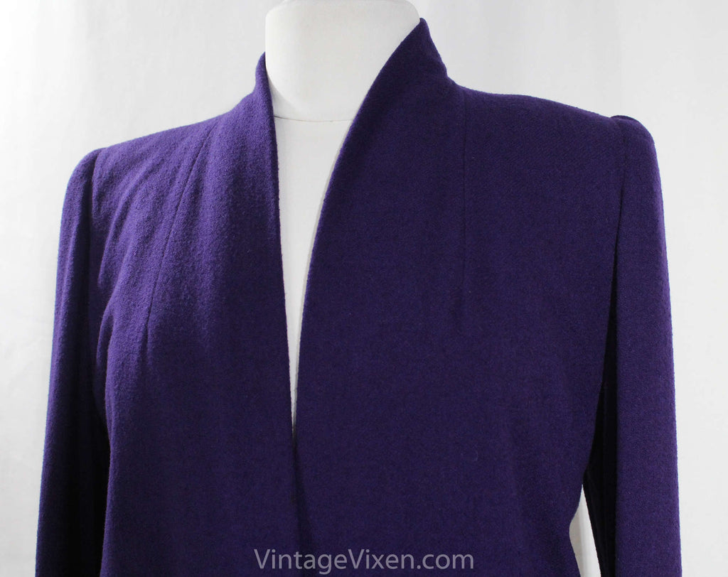 Size 10 1930s Purple Swing Jacket with Fur Cuffs - 30s 40s Movie