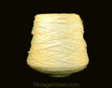 Artisan Style Ecru Yarn with Beautiful Texture - 2.3 Lbs Cone - Ivory Cotton Like Slubs - Rayon Acetate Flake 1980s Fiber Arts - Rhyne Mills