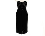 Size 4 Black Strapless Corset Dress with Lace-Up - Small Designer 1990s Bombshell - Guy Laroche Paris - Sexy Euro 80s 90s Party - Bust 33