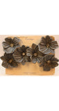 Flamboyant 1950s Pewter Gray Flower Earrings - Spring Gray Plastic 1950s Classic Blooms - Clip Earring - New-Old Stock - Dimensional - 34796