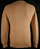Men's Small Ski Sweater - 60s Camel Tan & Gray Lambswool 1960s Mens V Neck Pullover - Beige Fair Isle Pattern - XS - Chest 36 - 33810-1