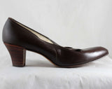 Size 8.5 Shoes - Unworn 1960s Cognac Brown Leather Pumps - 8 1/2 AA Narrow - 60s Chic Secretary Style - Point Toe - NOS 60s Deadstock