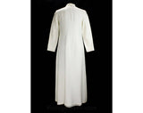 Size 6 Ivory Coat - 1960s White Mod Small Maxi Jacket with Standing Collar - Minimalist Evening Chic - Sears Junior Bazaar - Bust 34.5