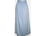 Medium Size Hippie Skirt - Prairie 1970s Navy Print Quilter's Skirt - Size 10 to 12 - Blue and White Cotton - Unworn - Midge Grant - 32672-1