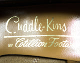Size 7 Brown Shoes with Cutwork Scallops - 1950s 1960s Chocolate Mocha Leather Heels by Cotillion - 60s Unworn NOS Deadstock - 7B Width
