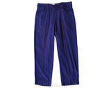 Men's Medium Rockabilly Pants - 1940s Indigo Blue Purple Gabardine Western Trouser - 40s Country Band Musician Stage Wear - Waist 33 x 28.75