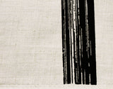 Alfred Shaheen Fabric Panel for 1960s Dress - Black Bamboo Screen Print Flax Natural Beige Yardage - 60s Asian - 46 x 54 Inches - 49782
